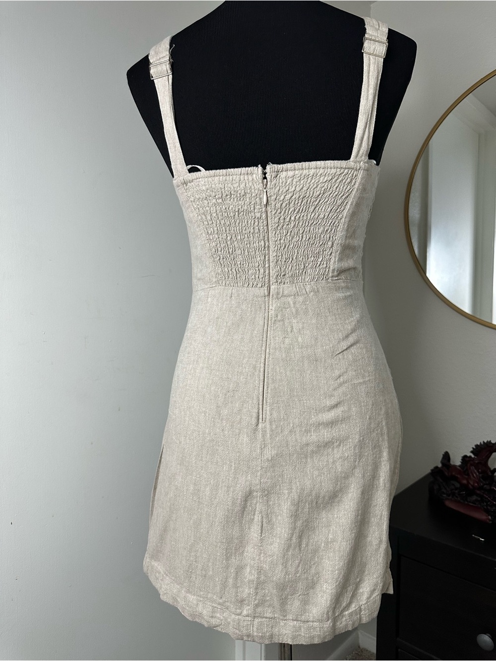 Abercrombie & Fitch Cream Square-Neck Mini Dress - Picture 4 of 7